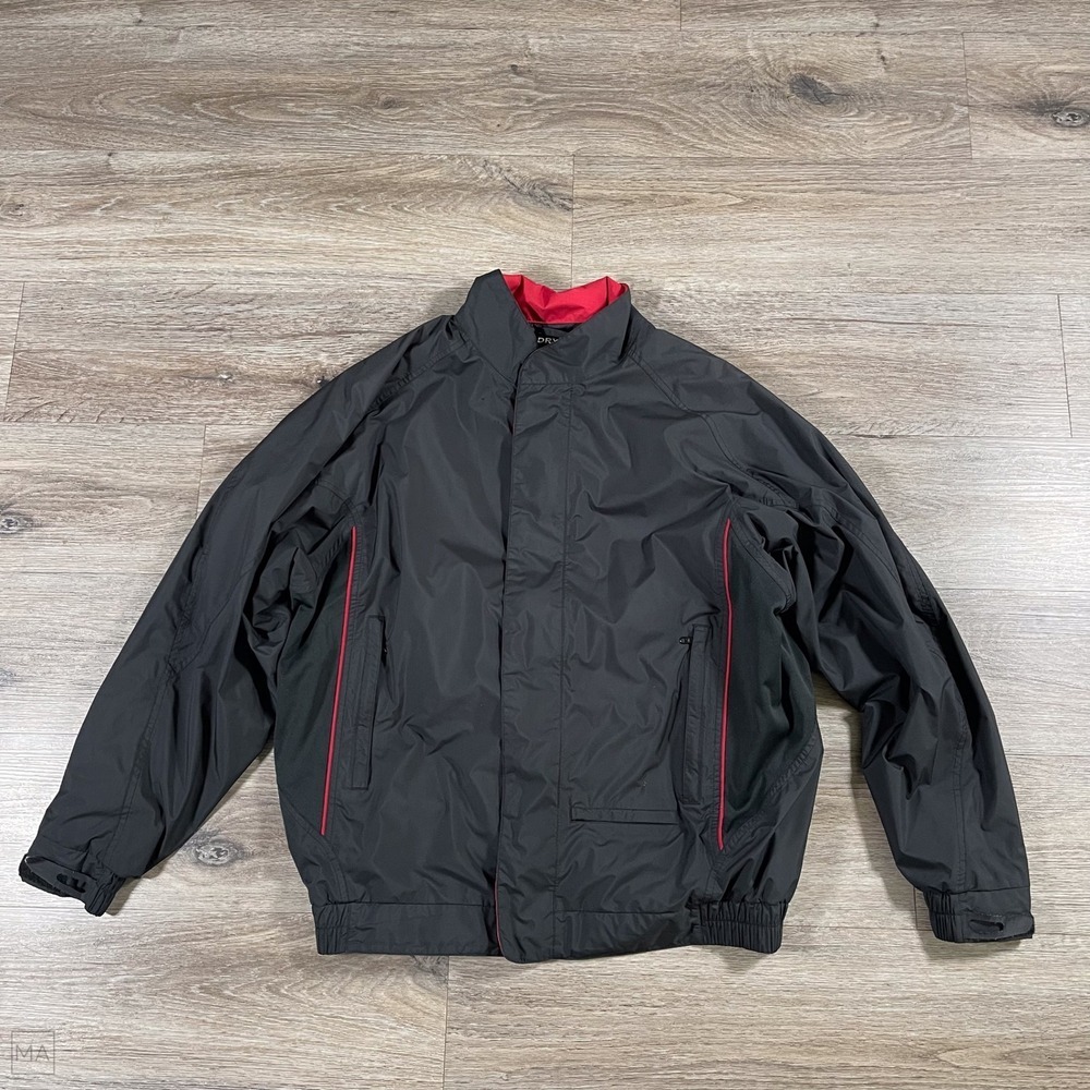 Dryjoys By‎ FootJoy Men's Jacket Full Zip Golf Casual Athletic	M Black/Red